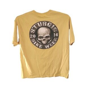 Sturgis Bike Week 2014 2XL Skull Yellow Graphic T-Shirt Short Sleeve‎ Mexico